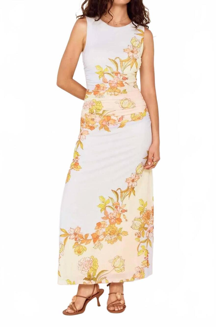 NEW MINKPINK florie mesh midi dress in white